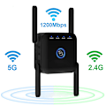 Miniatyrbild 10 av 11: 5G Wifi-signalförstärkare Long Range Wifi Repeater Wi-Fi Network Extender 1200Mb 5Ghz trådlös wi-fi-booster White US