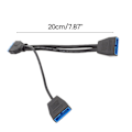 Miniatyrbild 5 av 5: 19Pin USB Header USB3.0 1 till 2 Splitter Intern USB Hub för datormoderkort 200mm