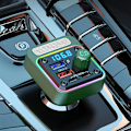 Miniatyrbillede 9 af 11: Bil PD QC3.0 Hurtig Opladningsadapter Trådløs Radio Håndfri Opkald FM-sender