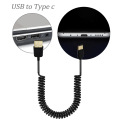 Miniatyrbild 2 av 10: USB 3.1 Typ-C hane till USB 2.0 hane spiraler spiraladapter Kabel fjäder Teleskopisk förlängningstråd för datasynkladdare 300CM