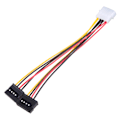Miniatyrbild 1 av 6: Serieport Sata 1 till 2 Splitter Power Dual Sata 15Pin Power Line till Large 4Pin IDE Power Cord Converter Extension