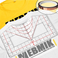 Miniatyrbild 4 av 11: T-shirtlinjalguide för vinyljustering, T-shirtlinjal i akryl för att centrera design, T-shirtmätverktyg för värmepress