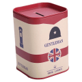 Miniatyrbild 5 av 11: Söt Spargris Metal Square London Gentleman Plåt Pengar Spara för Case null - 3