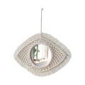 Boho Vægtæppe Øje Blomst Macrame Spejl Håndlavet Bomuldstråd Håndværk