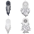 Miniatyrbild 10 av 11: Handgjorda fjäder Wind Chime Makrame Drömfångare Ornament Vägghängande dekor null - MS6133C black