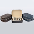 Miniatyrbild 2 av 11: Microfiber Läder Watch Box Bärbar Watch Storage Box Europeisk Watch Box Mekanisk Watch Storage Box Watch Box Black - Watch ring bit