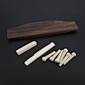 Miniatyrbild 5 av 9: Akustisk gitarr Bone Bridge Sadel och Mutter och Gitarr Bone Bridge Pins Gitarr Trä Tillbehör