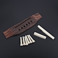 Miniatyrbild 6 av 9: Akustisk gitarr Bone Bridge Sadel och Mutter och Gitarr Bone Bridge Pins Gitarr Trä Tillbehör