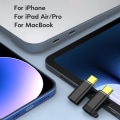 Miniatyrbild 5 av 11: Telefonladdaradapter för iOS8pin hona till typ-C hane omvandlaradapter Support PD60W Laddning och dataöverföring Blue Side hole