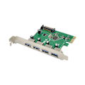 Miniatyrbild 1 av 5: PCI E VL805 Fyrports USB 3.0 Super High-Speed Thermal Control Expansion Card USB HUB, 15PIN power för PC Miner