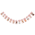 Miniatyrbild 1 av 11: 12 månader Fotoram Banderoller Grattis på födelsedagen Dekoration Första pojke Flicka Fest Papper Girlander Baby 1:a Ett år Bunting Pink