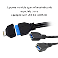 Miniatyrbilde 3 av 6: USB Intern Header til Type E Adapter 20pin/19pin USB 20 Pin Konvertere