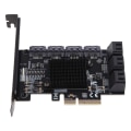 Miniatyrbild 8 av 8: Mining Riser 10 portar PCIE SATA Card PCI för Express SATA 3.0 Controller PCIE till SATA3 expansionskort PCI E X4 X1 6Gbps X1