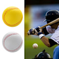 Miniatyrbild 2 av 11: Mjuka basebollar, PU-läder Elastisk Mjuk Solid Träning Slitstark Base Ball Batting Träning Softball för Bat Hit Yellow 9cm