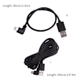 Miniatyrbild 3 av 11: Mini USB B Typ 5-stift hane vänster/höger vinklad 90 grader till USB2.0 hane laddningssladd Bend left