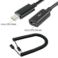 Miniatyrbild 2 av 9: Mikro- USB kabel, hona till hane förlängningsladdningssladd Datatråd Signalstabilitet Överföringslinje 100cm/300cm Black 1m