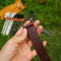 Miniatyrbild 9 av 11: 8-håls markspik Förvaringskedja Pu Läder Bärbar tältpåse Förvaringsväska Utomhuscamping Tältpinnar Organizer Väska ArmyGreen