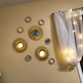 Miniatyrbild 9 av 11: Guld speglar för väggdekoration Set med 3 hängande prydnadskonsthantverksmaterial null - A