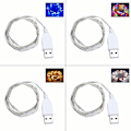 Miniatyrbild 11 av 11: Vattentät Garland Fairy String Lamp Silver Wire Nattljus USB driven för 3m C