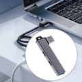 Miniatyrbillede 4 af 8: Kompakt USB3.0 Hub USB3.0 til 2 Type C + USB Udvidelsesdock til alle enheder Silver