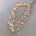 Miniatyrbild 6 av 11: Mode Camellia Pärlhalsband Kvinna Tröja Kedja Dubbellager Långt Halsband Smycken Present för födelsedag eller semester White