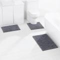 Miniatyrbild 11 av 11: 3st badrumsmattor set Chenille badmattor Superabsorberande Shaggy mattor Halkfri toalettmatta för badkar Dusch Fotdyna Mattor C