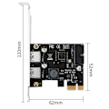 Miniatyrbild 7 av 7: PCI-E till 2-portar USB 3.0 expansionskort PCI för Express Desktop External Controller Adapterkort med 19-stifts power