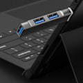 Miniatyrbild 6 av 11: Aluminium USB Hub 3 Port USB 3.0 Adapter Extension USB 2.0 Dock Station UltraSlim Portable Data Hub USB Splitter Gray