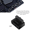 Miniatyrbild 6 av 11: Dator Moderkort Header Adapter USB 3.0 19P/20P 90 Degree L rätvinkel Desktop Converter Moderkort Converter B