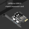 Miniatyrbild 7 av 11: PCI-E till 2-portar USB 3.0 expansionskort PCI för Express Desktop External Controller Adapterkort med 19-stifts power