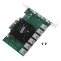 Miniatyrbild 1 av 11: PCI-E till PCI-E Adapter 1 till 6 PCI-Express Slot 4x till 16x USB 3.0 Special Mining Riser Card Pcie Extender för BTC Mining