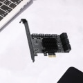 Miniatyrbild 6 av 8: Mining Riser 10 portar PCIE SATA Card PCI för Express SATA 3.0 Controller PCIE till SATA3 expansionskort PCI E X4 X1 6Gbps X1