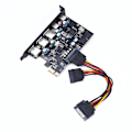 Miniatyrbild 4 av 8: PCI-E USB3.0-kort 5-portar typ C (2) TypA (3) FL1100 Chip 5 Gbps utan extra power för stationär dator PC