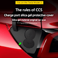 Miniatyrbild 4 av 11: Skyddande cover lock Car Charging Port Cap för Tesla Model 3 Model Y
