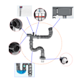 Miniatyrbild 5 av 11: Tvättställ Rör VVS Kök Avloppsrör Flexibelt badrum Handfat Avlopp Nedgångsrör Avloppsrör Bräddrör Hem