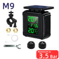 TPMS Däcktrycksövervakningssystem Motorcykel Solcellsladdning Däcktemperatur Larmsensor Färgstark Display Trådlös