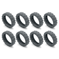 Pikkukuva 1 / 10: 8 kpl / set Matkalaukkujen pyörän kengät Matkalaukun pyörien suoja Gray 8Pcs-8Pcs