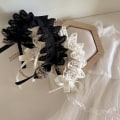 Miniatyrbild 7 av 7: Spets Hårband Rosett Hårbåge VIT white
