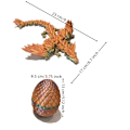 Miniatyrbild 2 av 10: 3D printed Drakeägg Drake med vingar STYLE 2 STYLE 2 Style 2