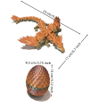Miniatyrbillede 2 af 10: 3D-printede Drageæg Drage med vinger STYLE 3 STYLE 3 Style 3