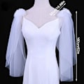 Miniatyrbillede 2 af 10: 1 Par Blondesjal Bryllupskappe DYB IVORY DYB IVORY Deep ivory