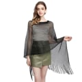 Miniatyrbillede 1 af 10: Hul kvast sjal Temperament Cardigan SORT Black