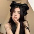 Miniatyrbillede 6 af 10: Big Bow Pandebånd Bowknot Hair Hoop SORT black