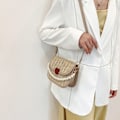 Miniatyrbild 5 av 10: Vävd väska Single Shoulder Crossbody-väska KHAKI khaki