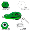 Miniatyrbilde 6 av 10: Fiskefrosk Lure Rubber Frog 3 3 3