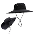 Miniatyrbillede 1 af 9: 12cm Brim Buckets Hat UV Beskyttelse Solhat SORT black