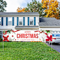 Miniatyrbillede 4 af 7: Jul Udendørs Banner Bagtæppe Bannere GLÆDELIG JUL GLAD Happy Christmas