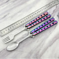 Miniatyrbillede 9 af 10: Butterfly Folding Spoon Gaffel Balisong Træningsværktøj FORK FORK fork
