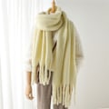 Miniatyrbillede 1 af 10: Vinter Cashmere tørklæde Lange kvast tørklæder BEIGE Beige