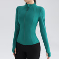 Miniatyrbild 5 av 10: Sport Långärmad Ytterkläder Fitness Stand Up Collar Top Black M